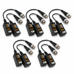 5Pairs 4K CCTV Video Balun Connectors Passive AHD/TVI/CVI/CVBS Signal Transceivers Compatible with 8MP Single Channel for BNC Male Cable Security Camera System
