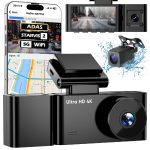 Three lens Dash Cam,3.0inc touch Screen, 4k+1080p+1080P. wifi, GPS, ADAS, car Charger with indoor rear Camera ,XW180
