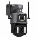 IP Outdoor Camera  4k PTZ Three Lens Dual Screen 10X Zoom Waterproof  Security  Camera